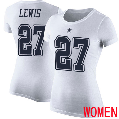 Women Dallas Cowboys White Jourdan Lewis Rush Pride Name and Number #27 Nike NFL T Shirt->nfl t-shirts->Sports Accessory